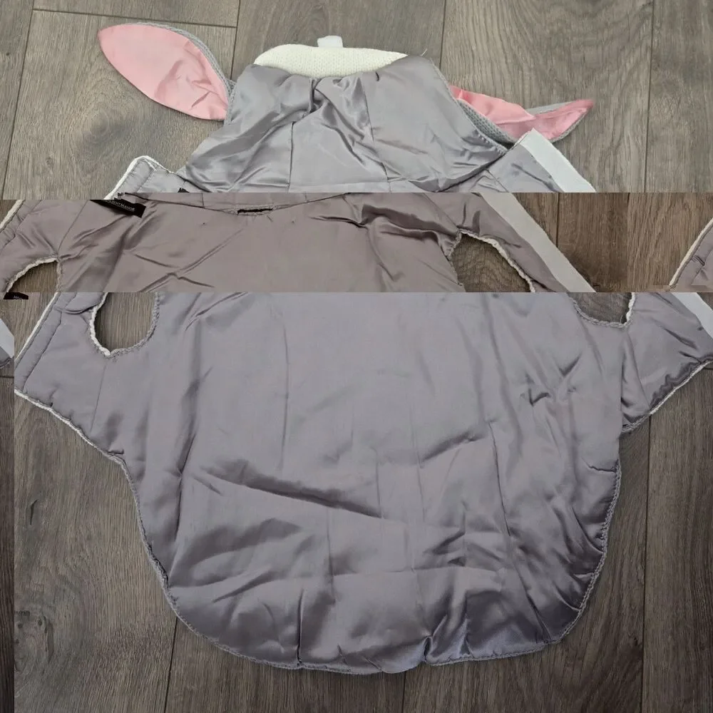 Moonlight Manor Bunny Dog Costume Knit Hooded Sweater Grey Easter Medium Large